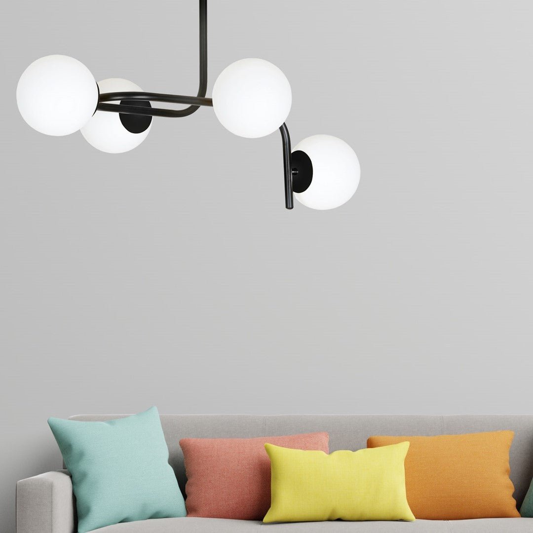 Deckenleuchte Lava 4A in Schwarz, Weiß, 4-flammig