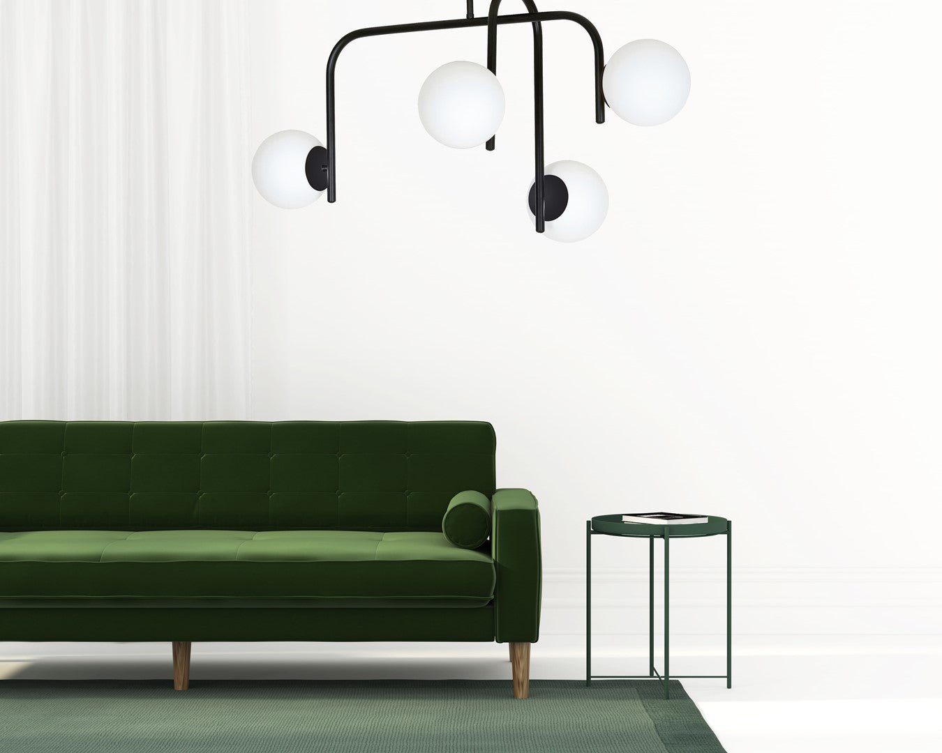 Deckenleuchte Lava 4B in Schwarz, Weiß, 4-flammig