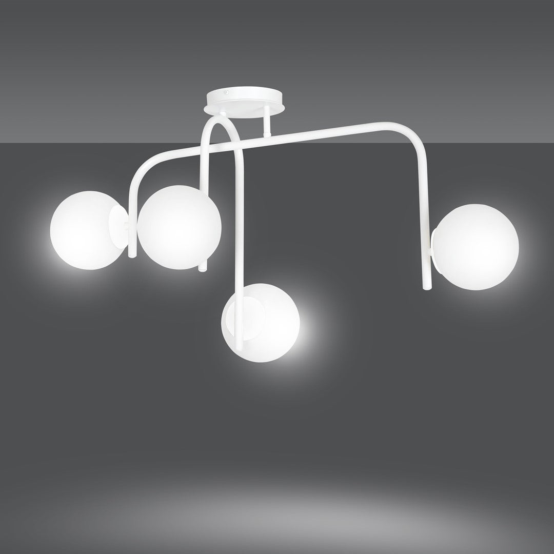 Deckenleuchte Lava 4B in Weiß, 4-flammig