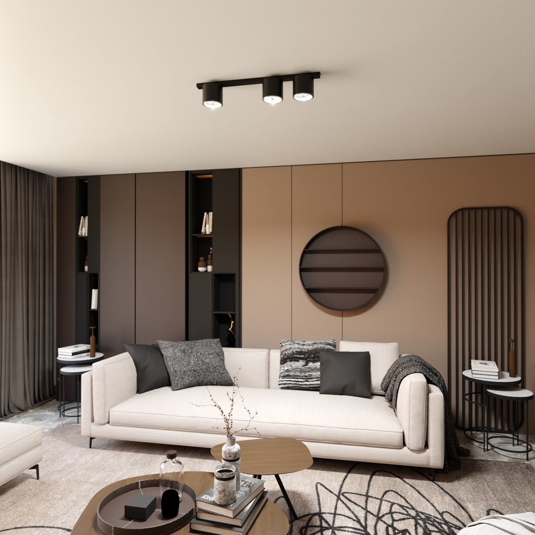 Deckenleuchte Micro 3 in Schwarz, 3-flammig