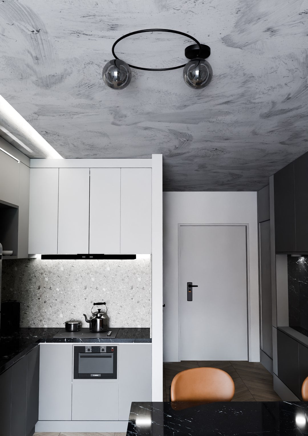 Deckenleuchte Pinade 2 in Schwarz, Graphit, 2-flammig