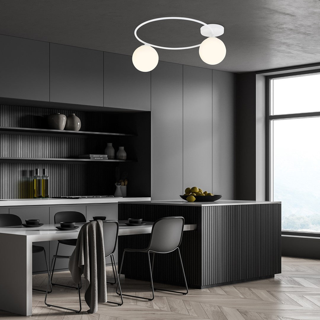 Deckenleuchte Pinade 2 in Weiß, 2-flammig