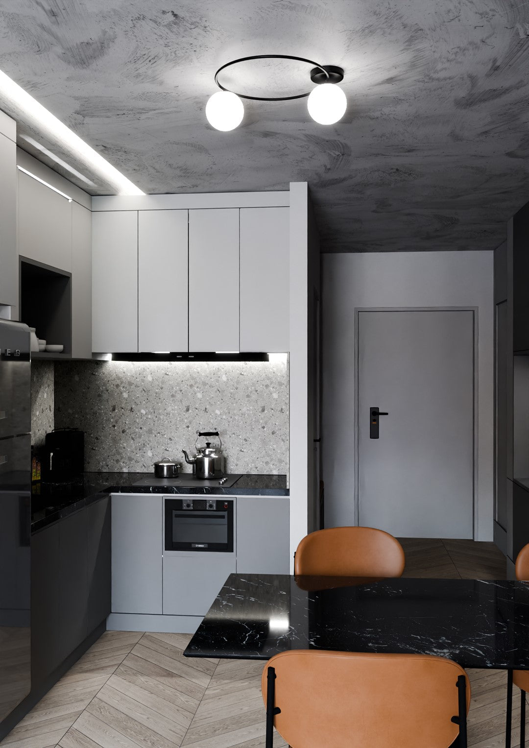 Deckenleuchte Pinade 2 in Schwarz, Weiß, 2-flammig