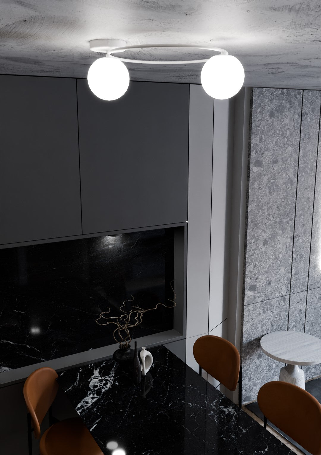 Deckenleuchte Pinade 2 in Weiß, 2-flammig