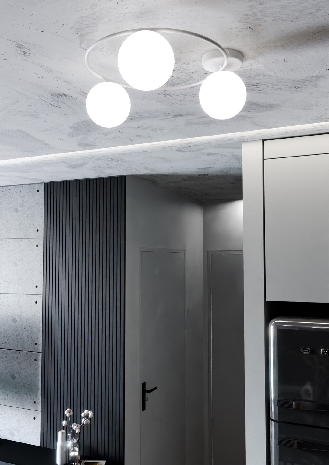 Deckenleuchte Pinade 3 in Weiß, 3-flammig