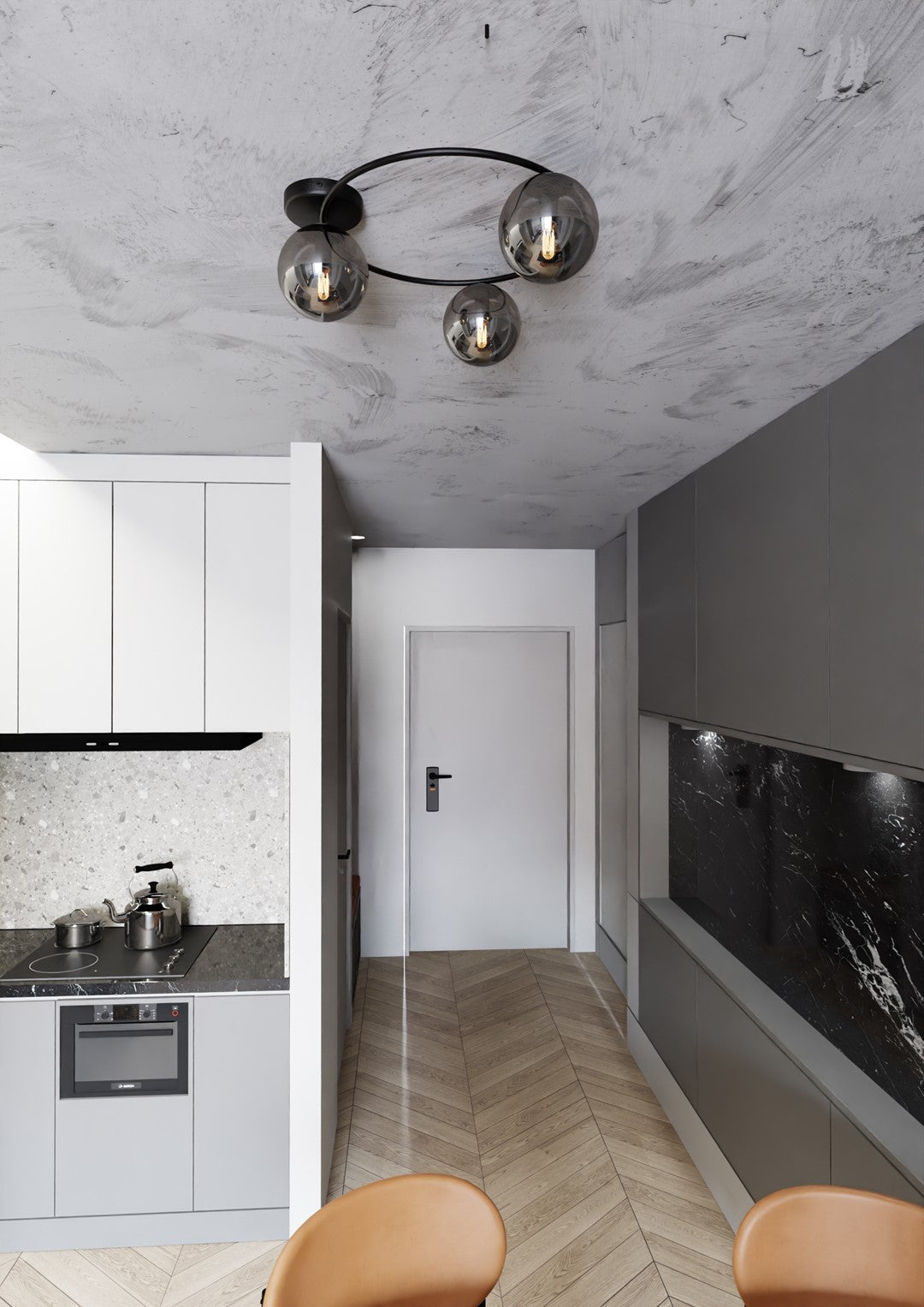 Deckenleuchte Pinade 3 in Schwarz, Graphit, 3-flammig