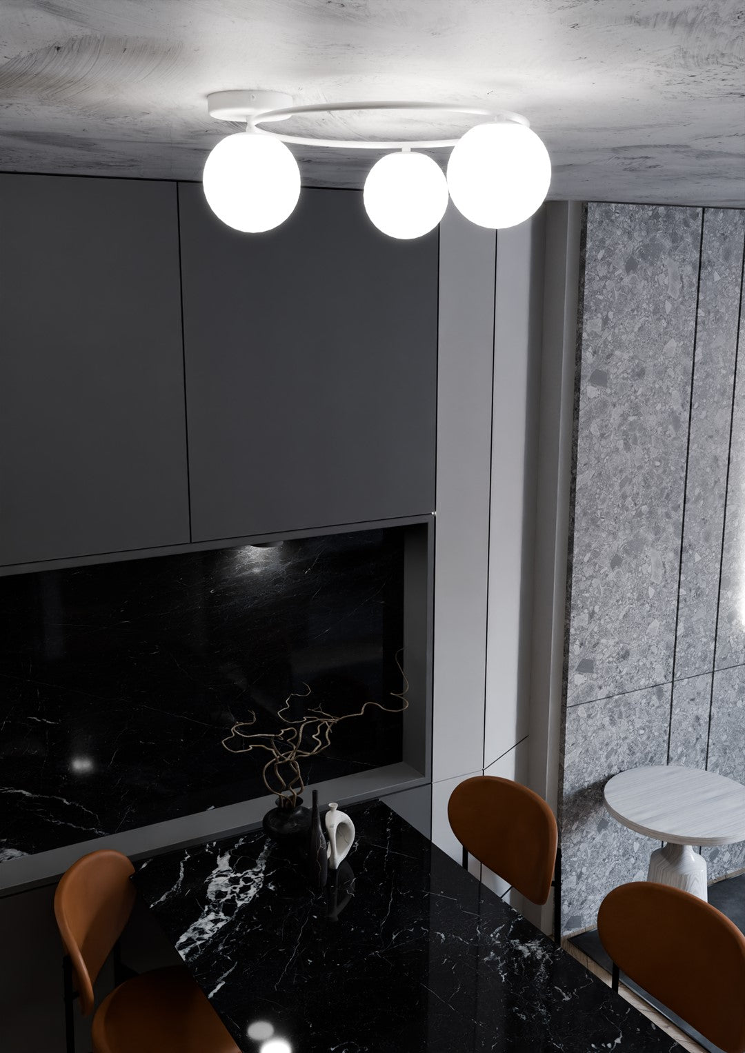 Deckenleuchte Pinade 3 in Weiß, 3-flammig