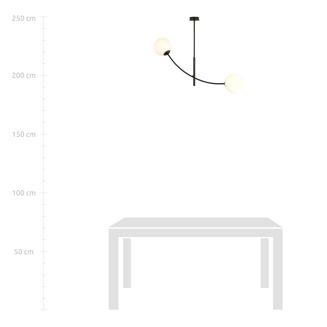 Deckenleuchte Props 2 in Schwarz, Weiß, 2-flammig