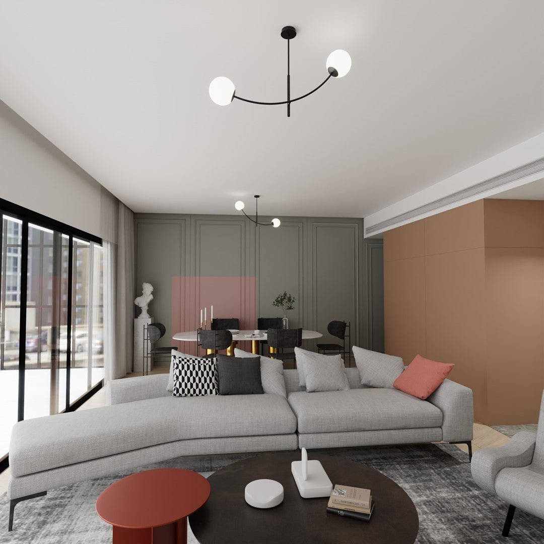 Deckenleuchte Props 2 in Schwarz, Weiß, 2-flammig