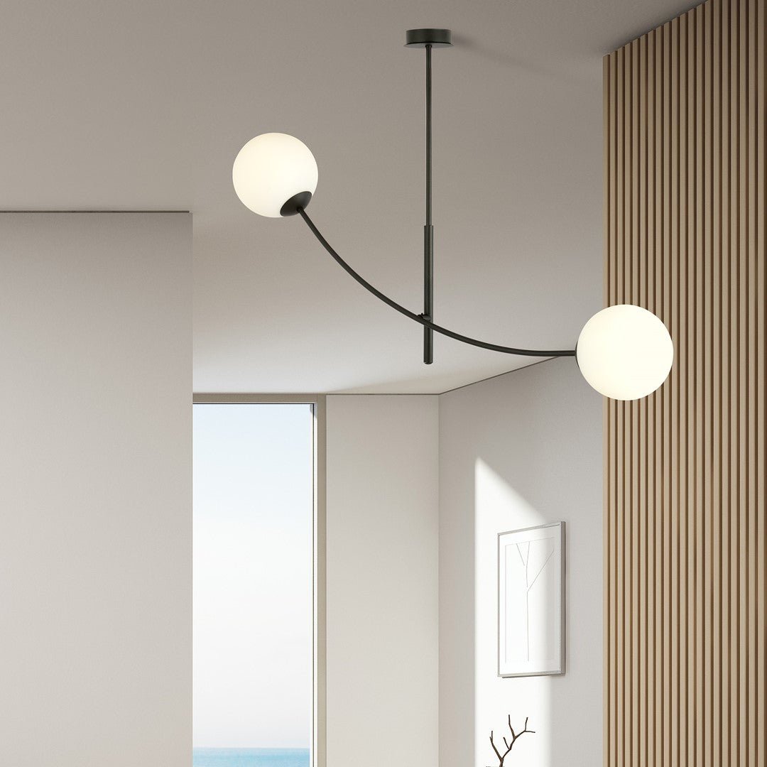 Deckenleuchte Props 2 in Schwarz, Weiß, 2-flammig