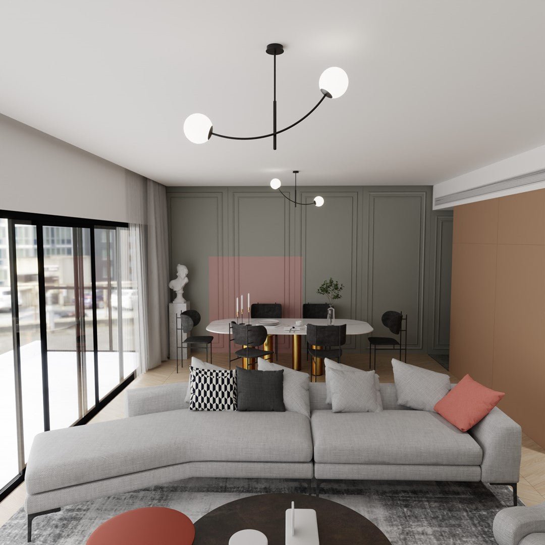 Deckenleuchte Props 2 in Schwarz, Weiß, 2-flammig