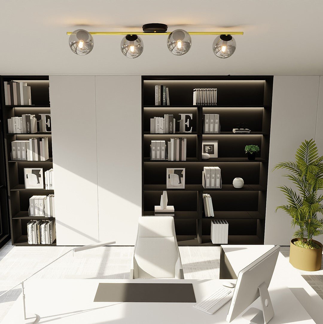 Deckenleuchte Radiance 4 in Schwarz, Gold, Graphit, 4-flammig