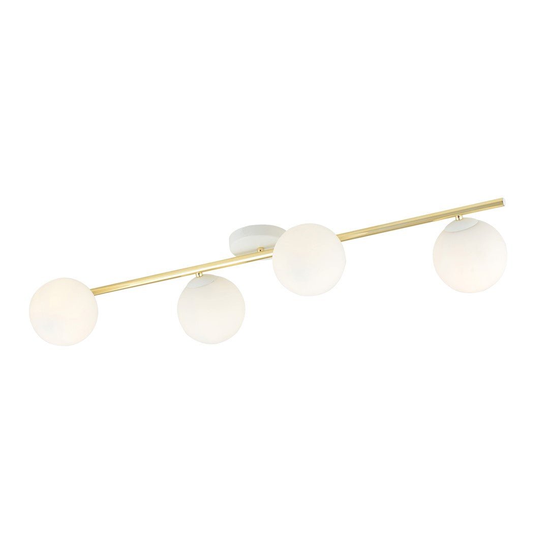 Deckenleuchte Radiance 4 in Weiß, Gold, 4-flammig