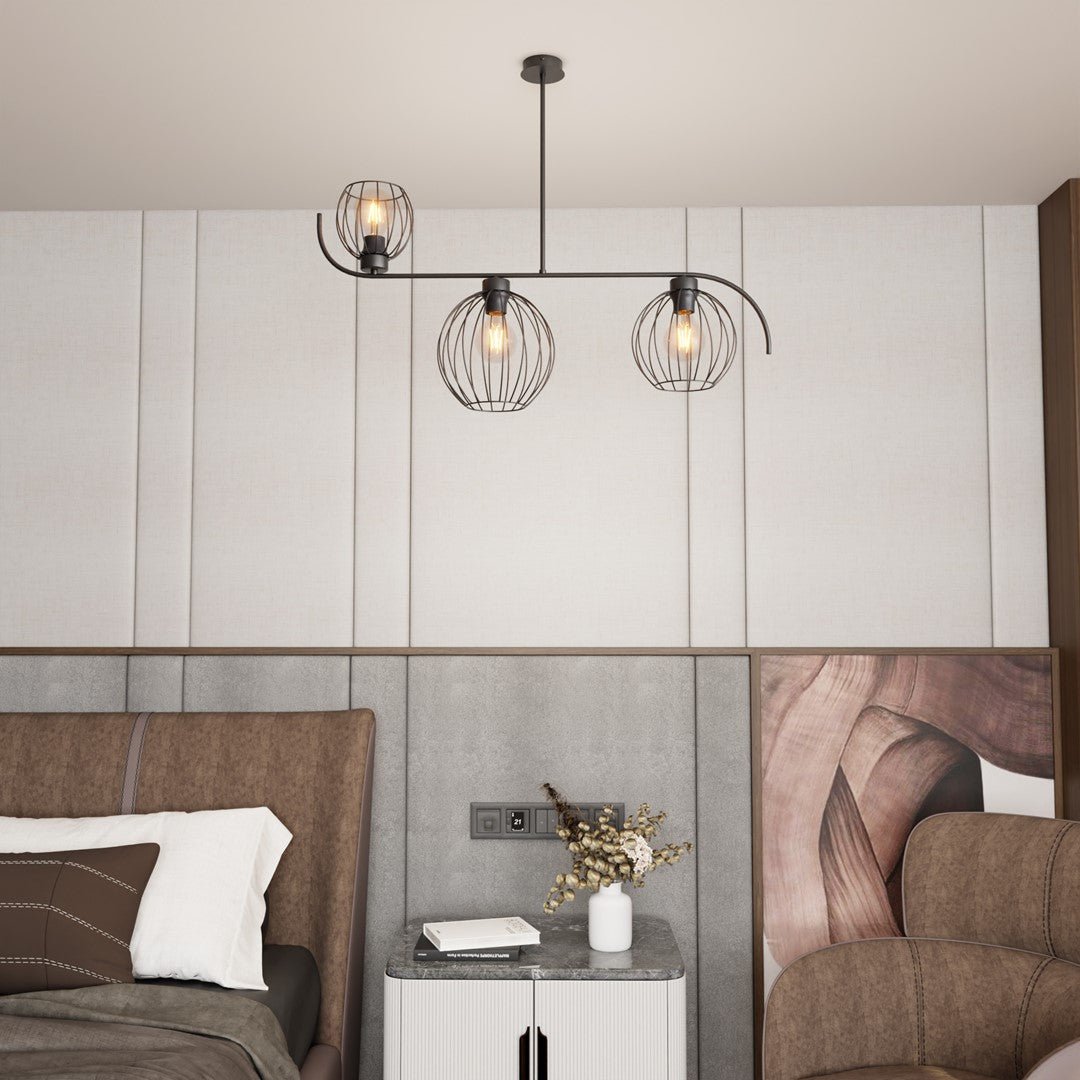 Hängeleuchte Roso 3 in Schwarz, 3-flammig