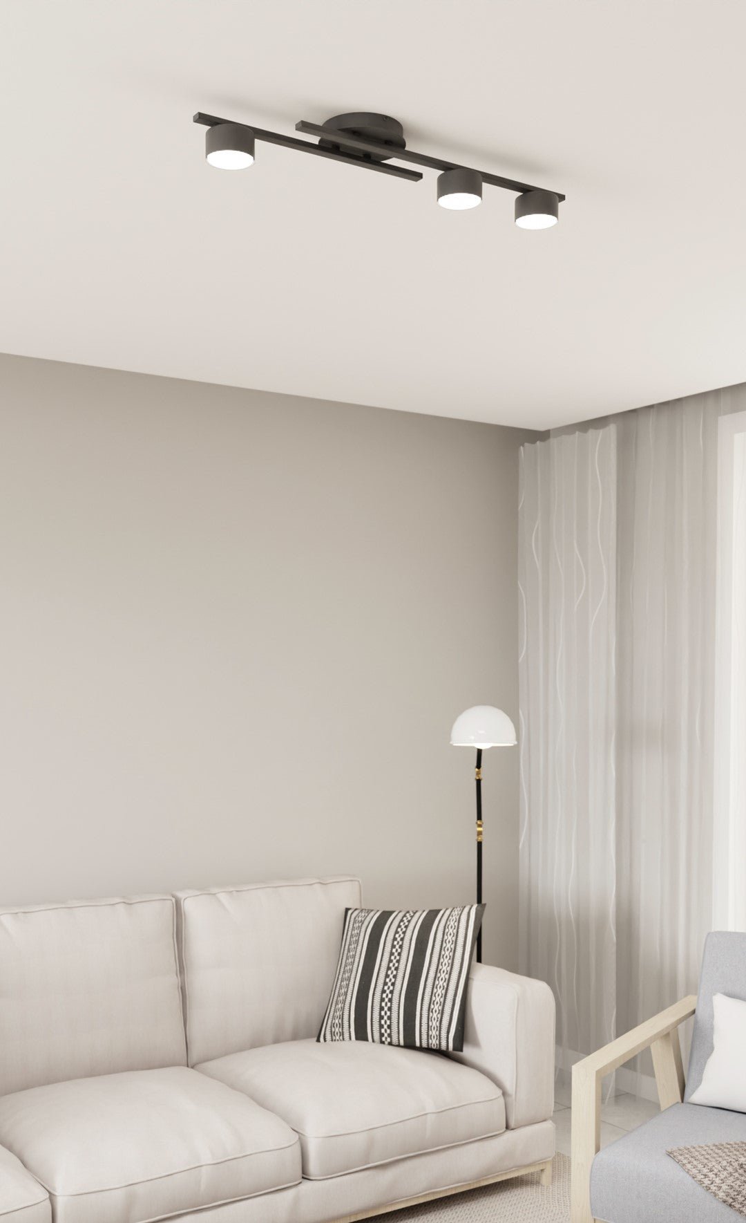 Deckenleuchte Shater 3 in Schwarz, 3-flammig