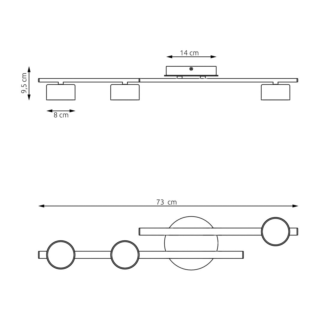 Deckenleuchte Shater 3 in Weiß, 3-flammig