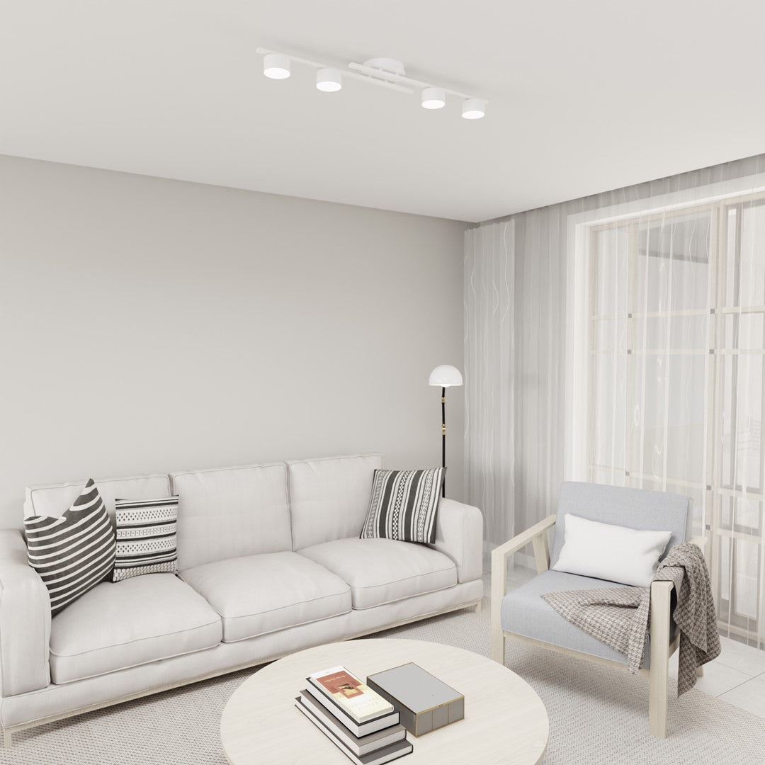 Deckenleuchte Shater 4 in Weiß, 4-flammig