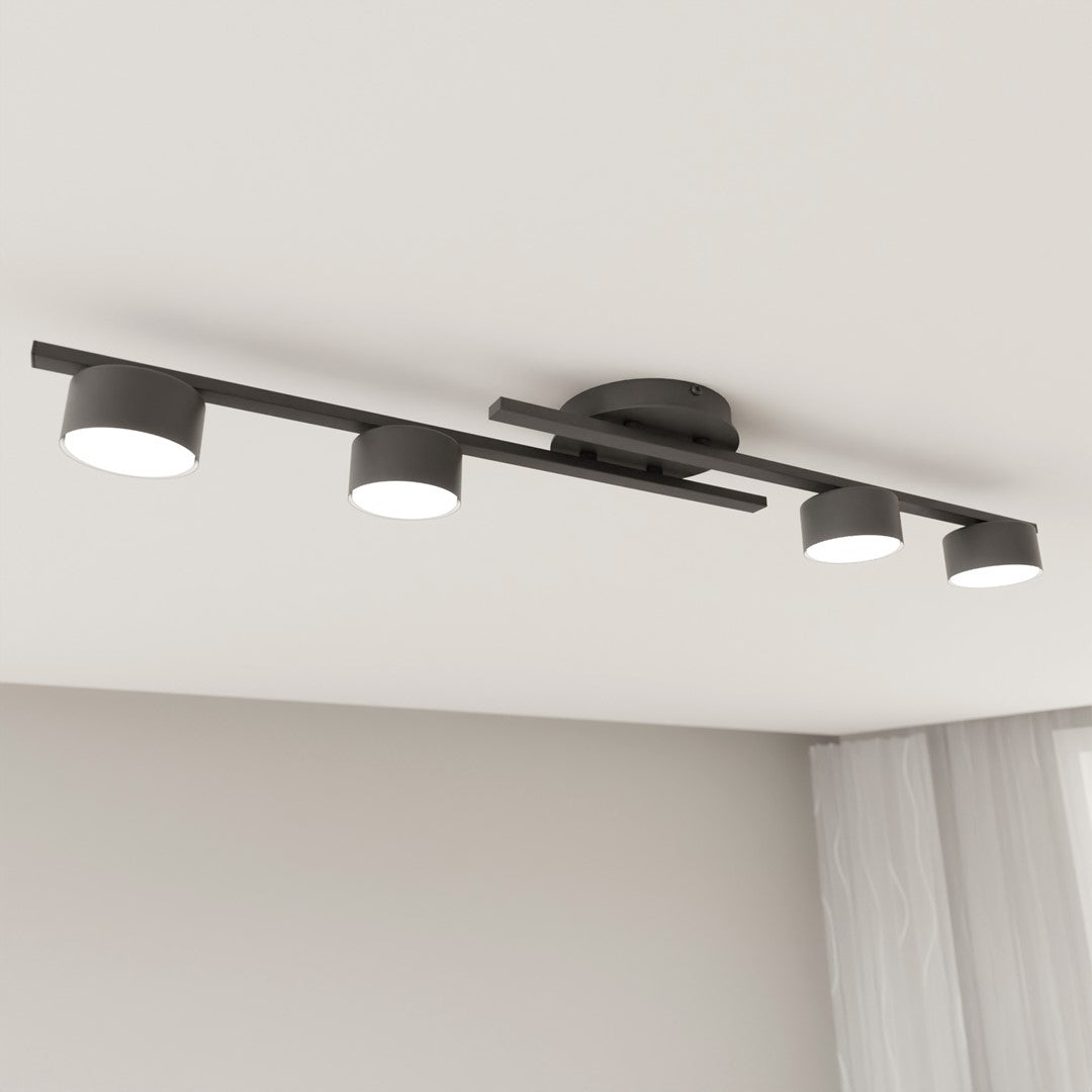 Deckenleuchte Shater 4 in Schwarz, 4-flammig