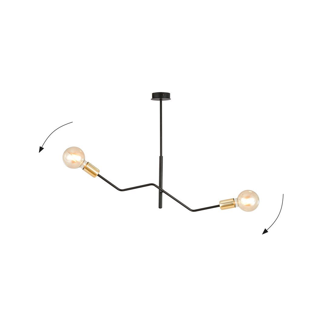 Deckenleuchte Sky 2 in Schwarz, 2-flammig