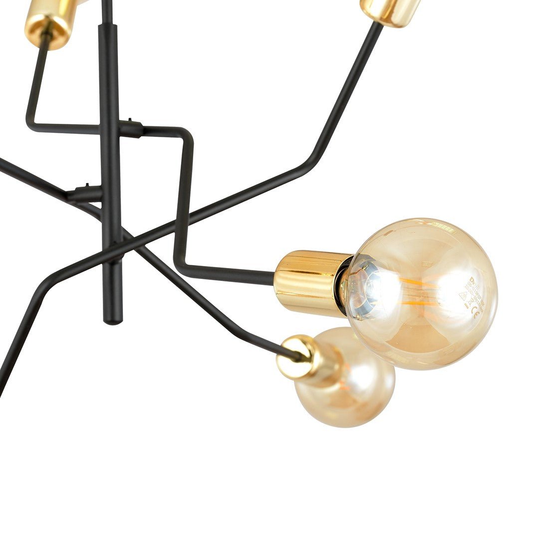 Deckenleuchte Sky 6 in Schwarz, 6-flammig