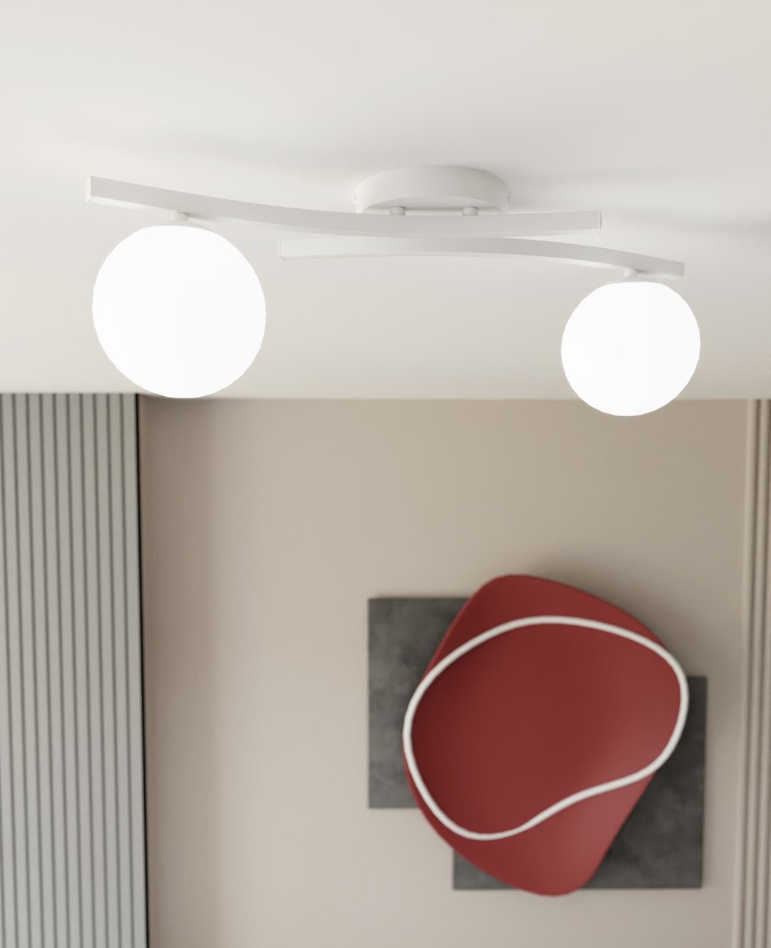 Deckenleuchte Sonnet 2 in Weiß, 2-flammig