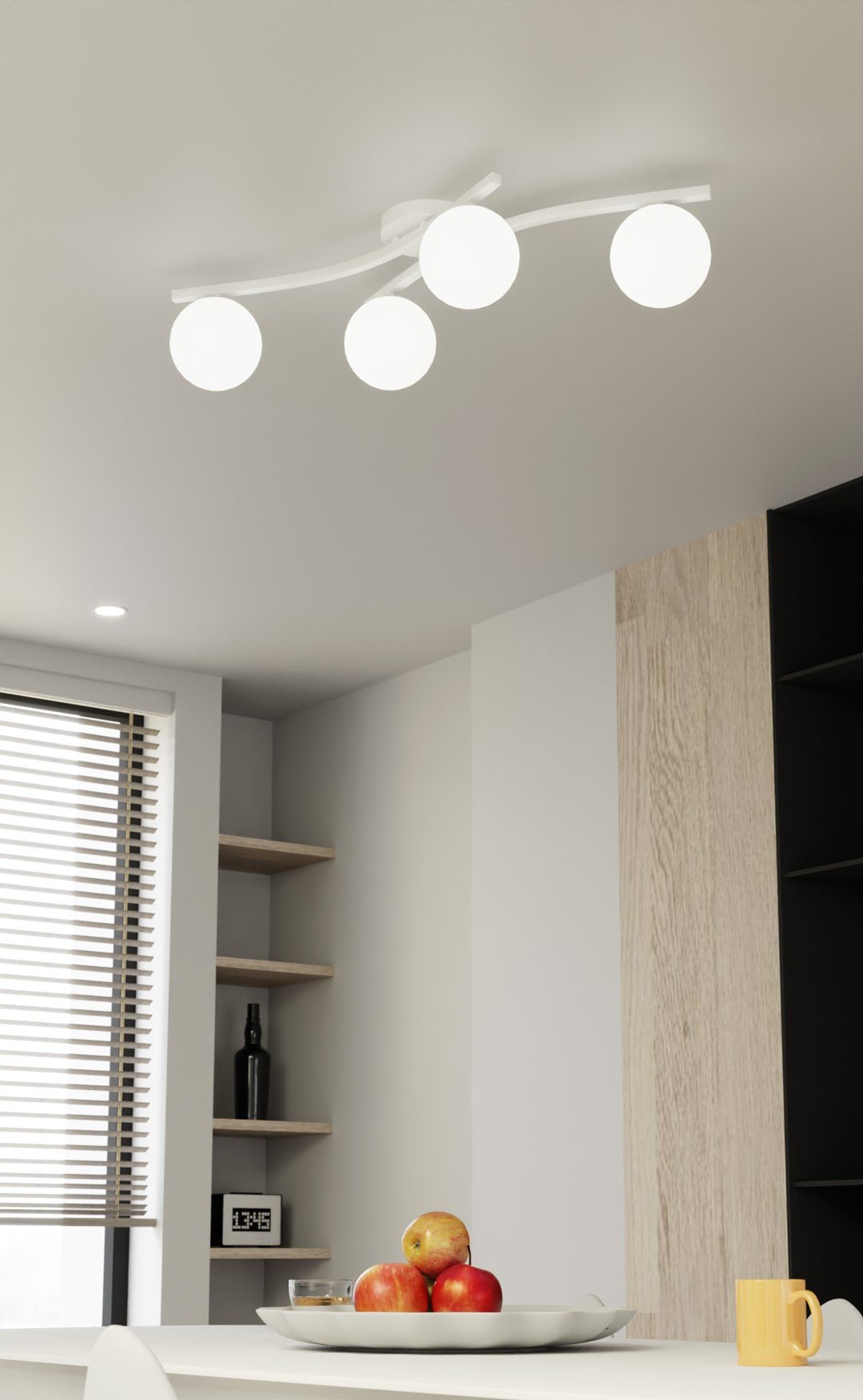 Deckenleuchte Sonnet 4 in Weiß, 4-flammig