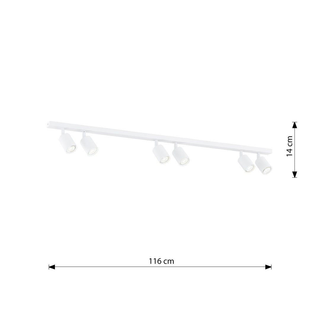Deckenleuchte Spark 6 in Weiß, 6-flammig