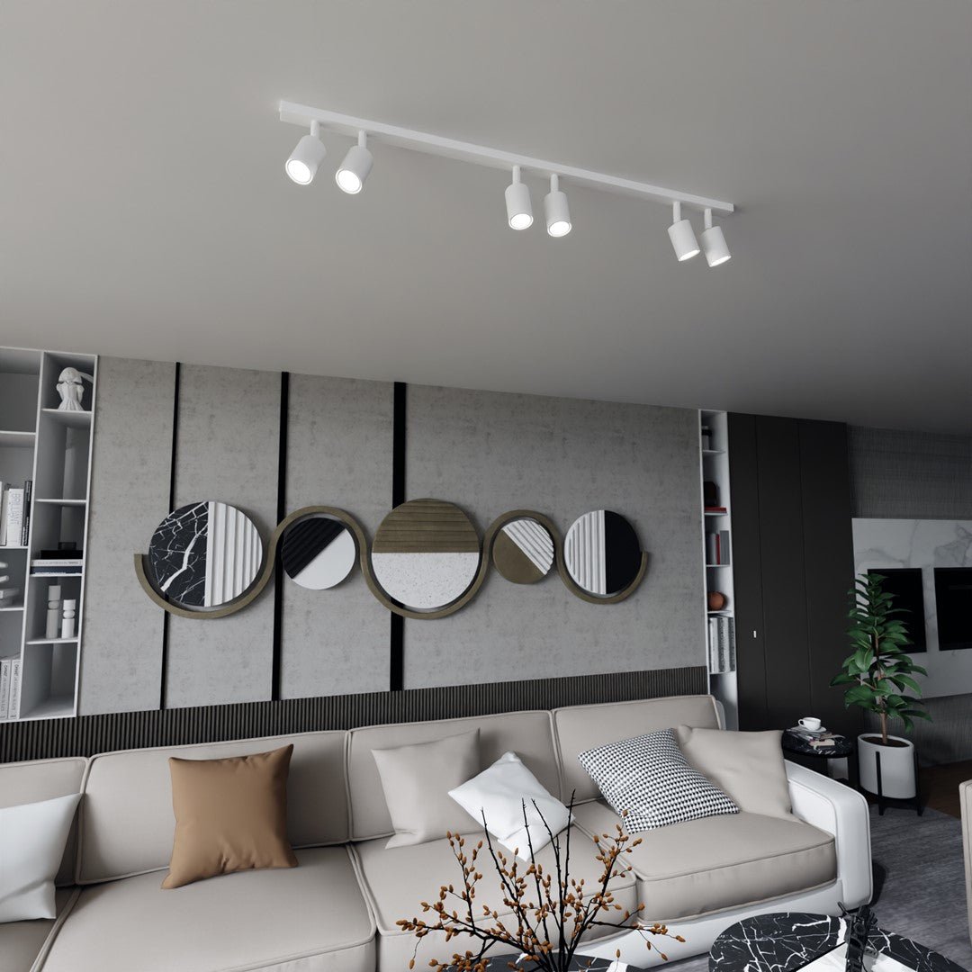 Deckenleuchte Spark 6 in Weiß, 6-flammig