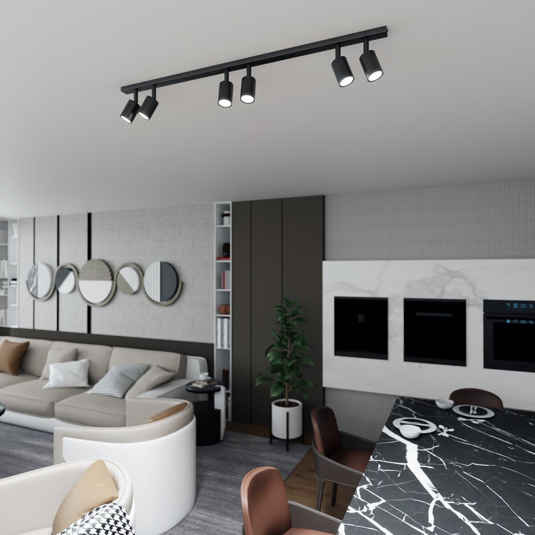 Deckenleuchte Spark 6 in Schwarz, 6-flammig