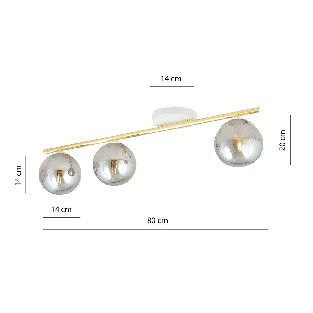 Deckenleuchte Spirit 3 in Weiß, Gold, Graphit, 3-flammig