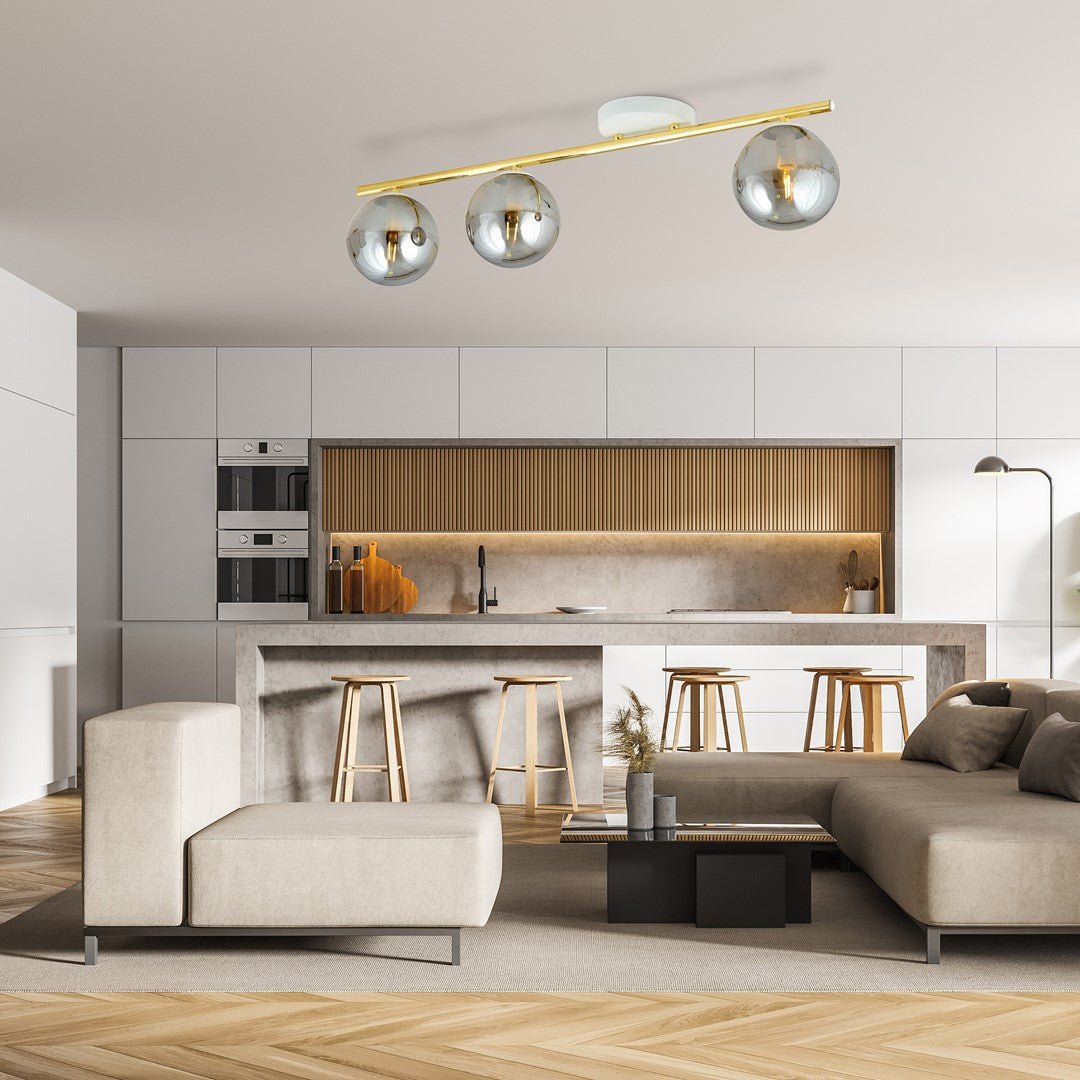 Deckenleuchte Spirit 3 in Weiß, Gold, Graphit, 3-flammig