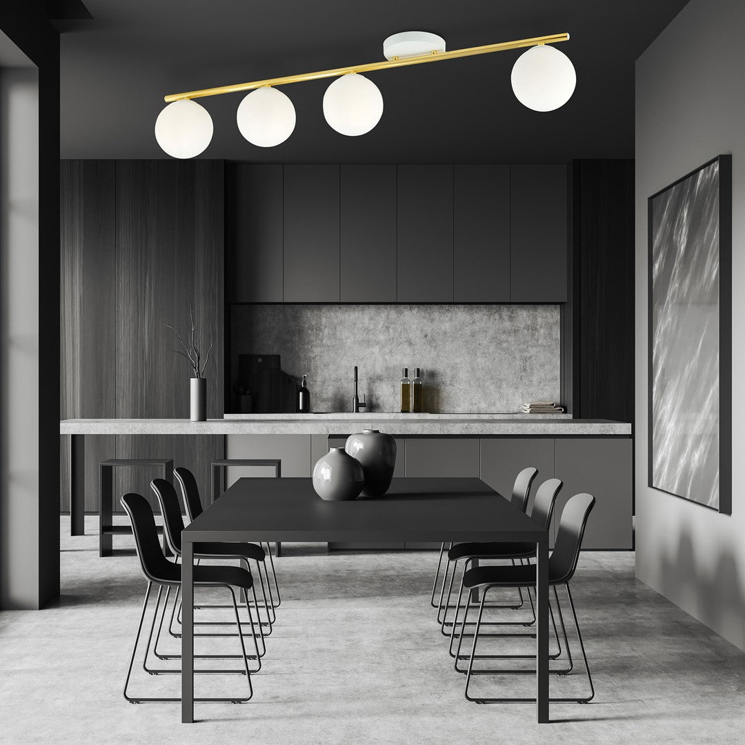 Deckenleuchte Spirit 4 in Weiß, Gold, 4-flammig