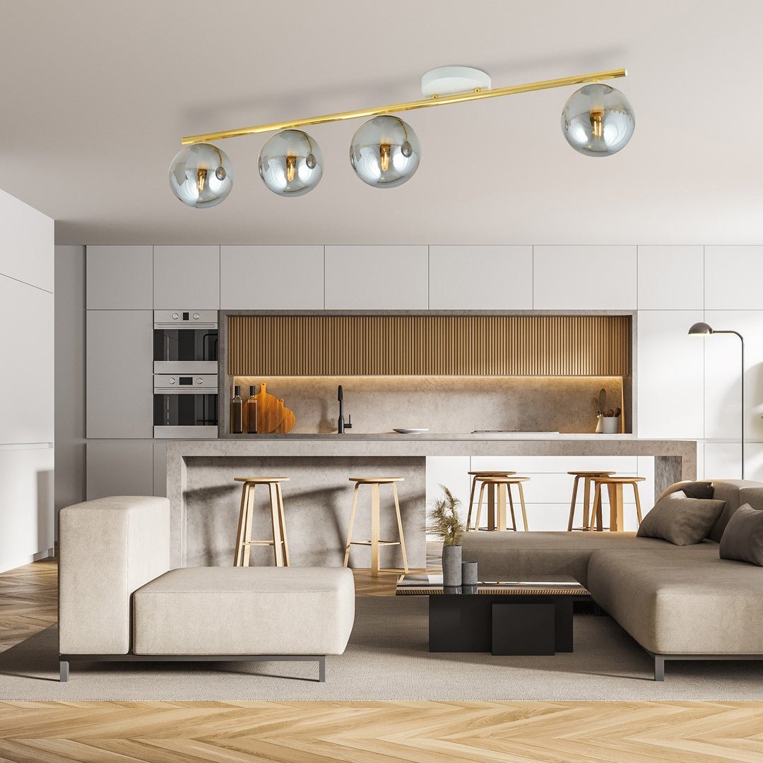 Deckenleuchte Spirit 4 in Weiß, Gold, Graphit, 4-flammig