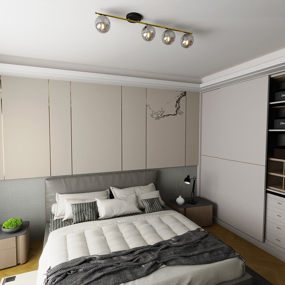 Deckenleuchte Spirit 4 in Schwarz, Gold, Graphit, 4-flammig