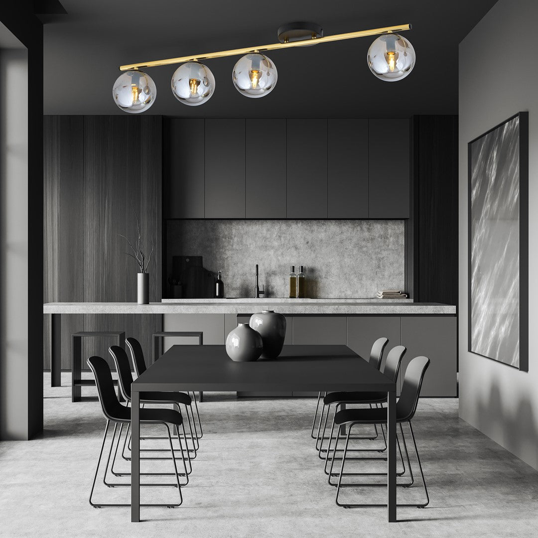 Deckenleuchte Spirit 4 in Schwarz, Gold, Graphit, 4-flammig