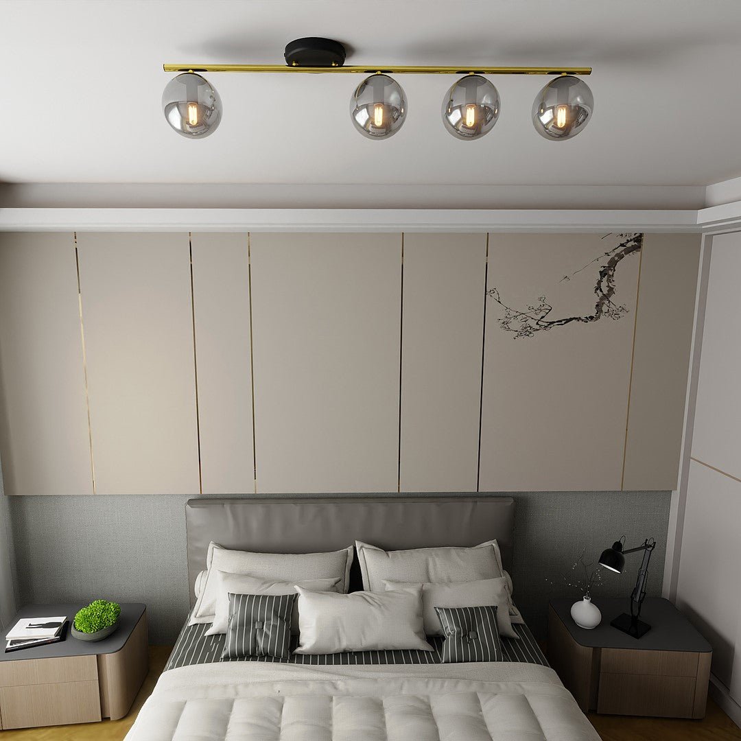 Deckenleuchte Spirit 4 in Schwarz, Gold, Graphit, 4-flammig