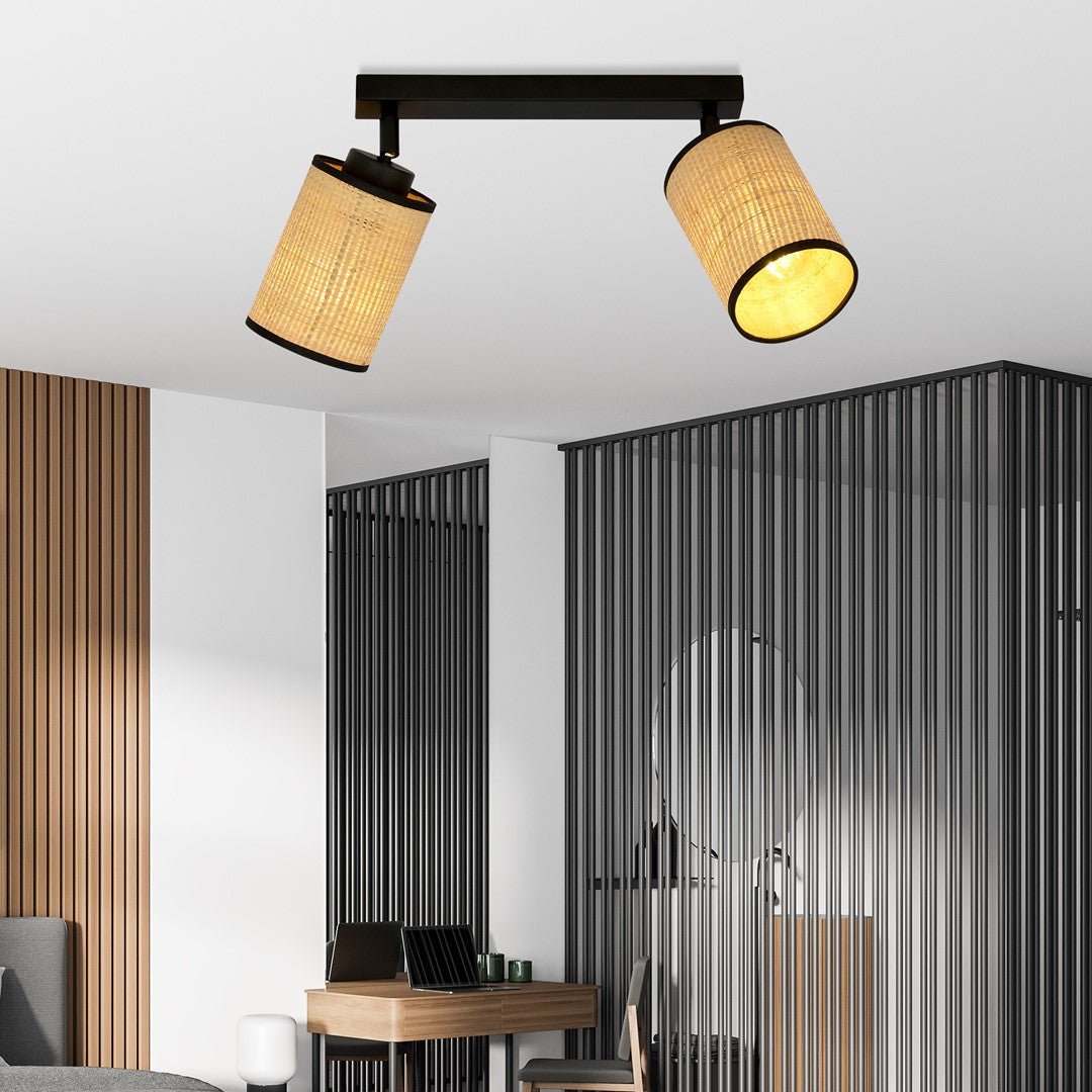 Deckenleuchte Tranquil 2 in Schwarz, Braun, 2-flammig