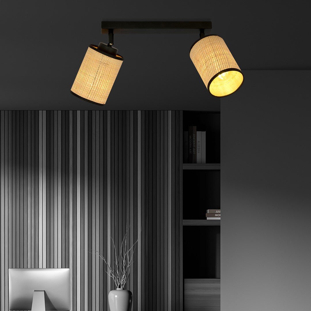 Deckenleuchte Tranquil 2 in Schwarz, Braun, 2-flammig