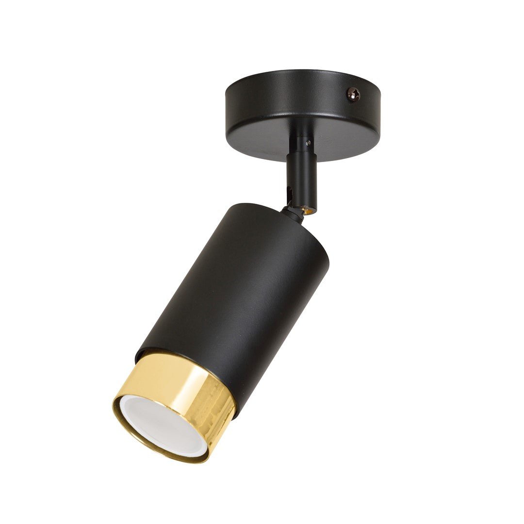 Deckenleuchte Vallant 1 in Schwarz, Gold, 1-flammig