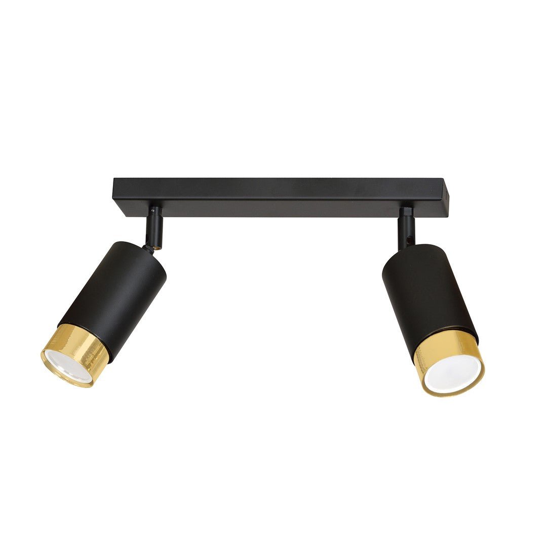 Deckenleuchte Vallant 2 in Schwarz, Gold, 2-flammig