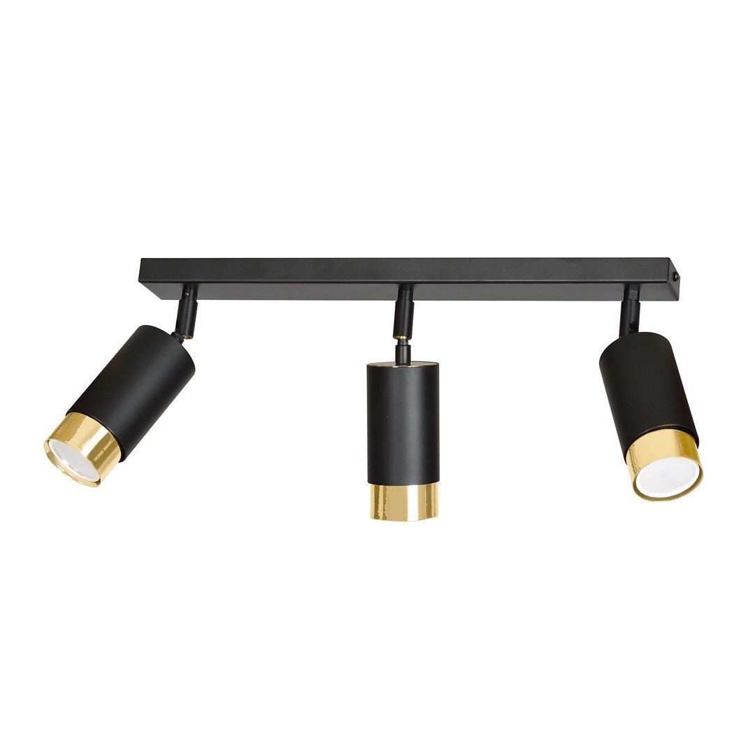 Deckenleuchte Vallant 3 in Schwarz, Gold, 3-flammig