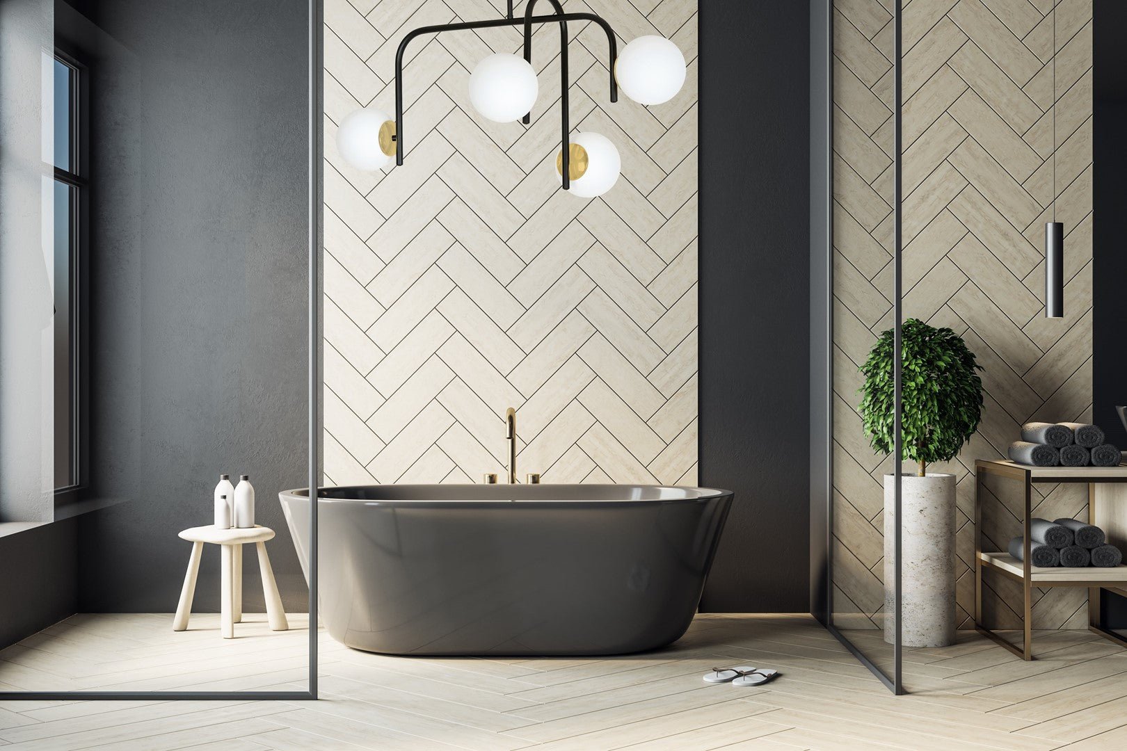 Deckenleuchte Viking 4B in Schwarz, Gold, Weiß, 4-flammig