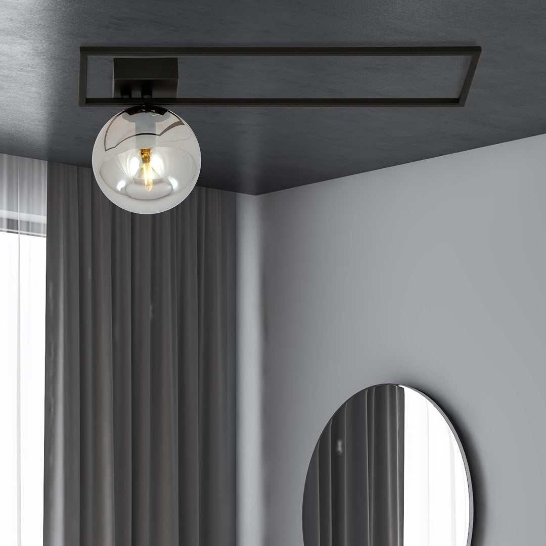 Deckenleuchte Vision 1B in Schwarz, Graphit, 1-flammig