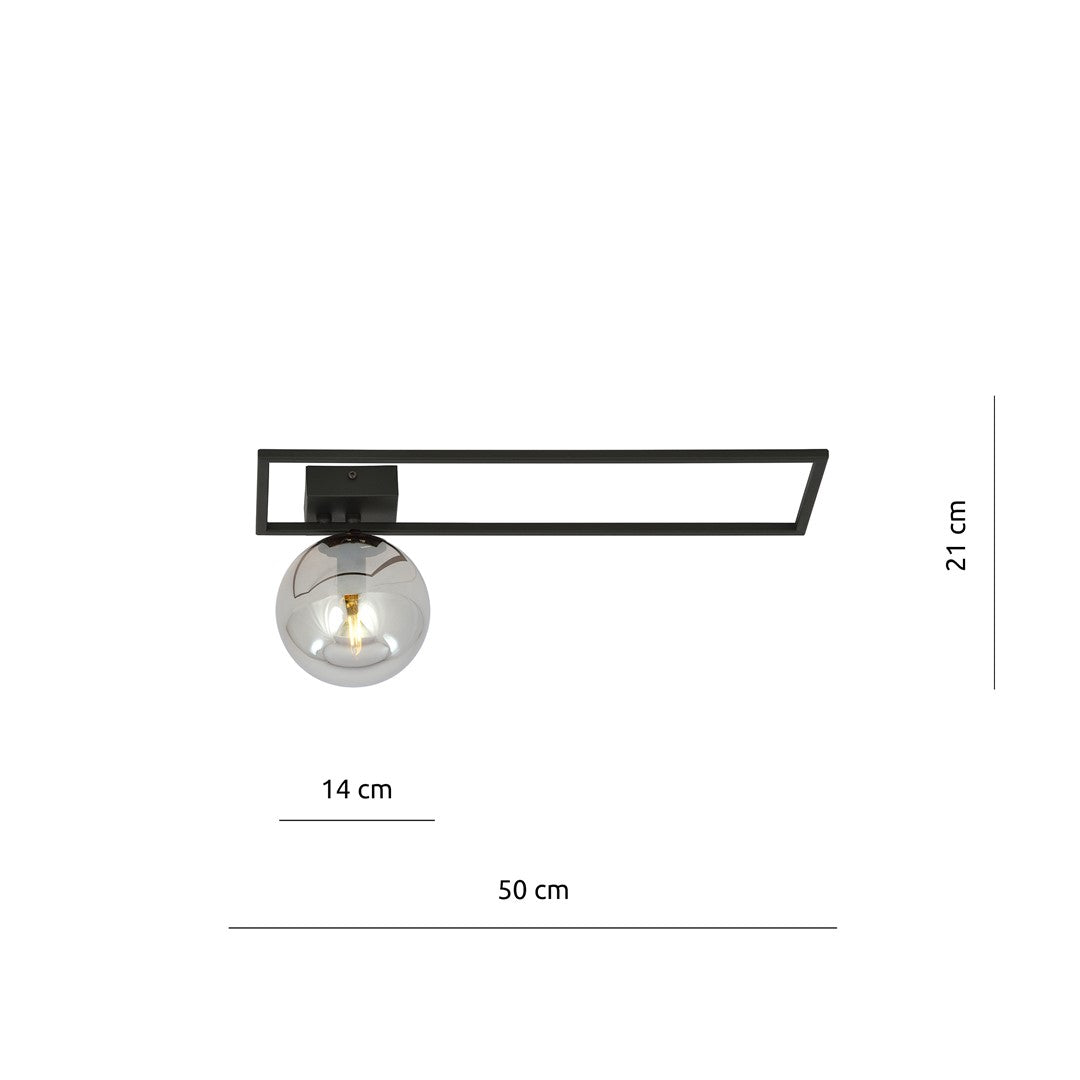 Deckenleuchte Vision 1B in Schwarz, Graphit, 1-flammig