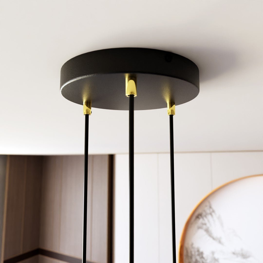 Hängeleuchte Aero 3 Premium in Schwarz, Gold, 3-flammig