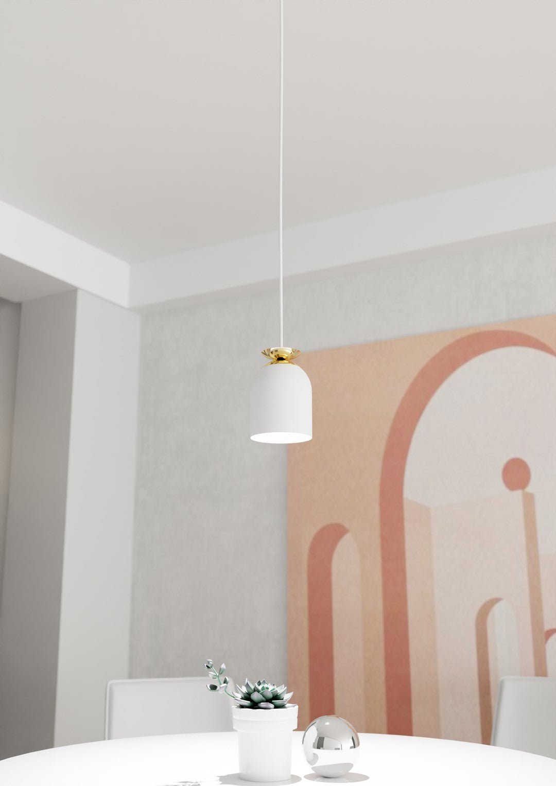 Hängeleuchte Aim 1 in Weiß, 1-flammig