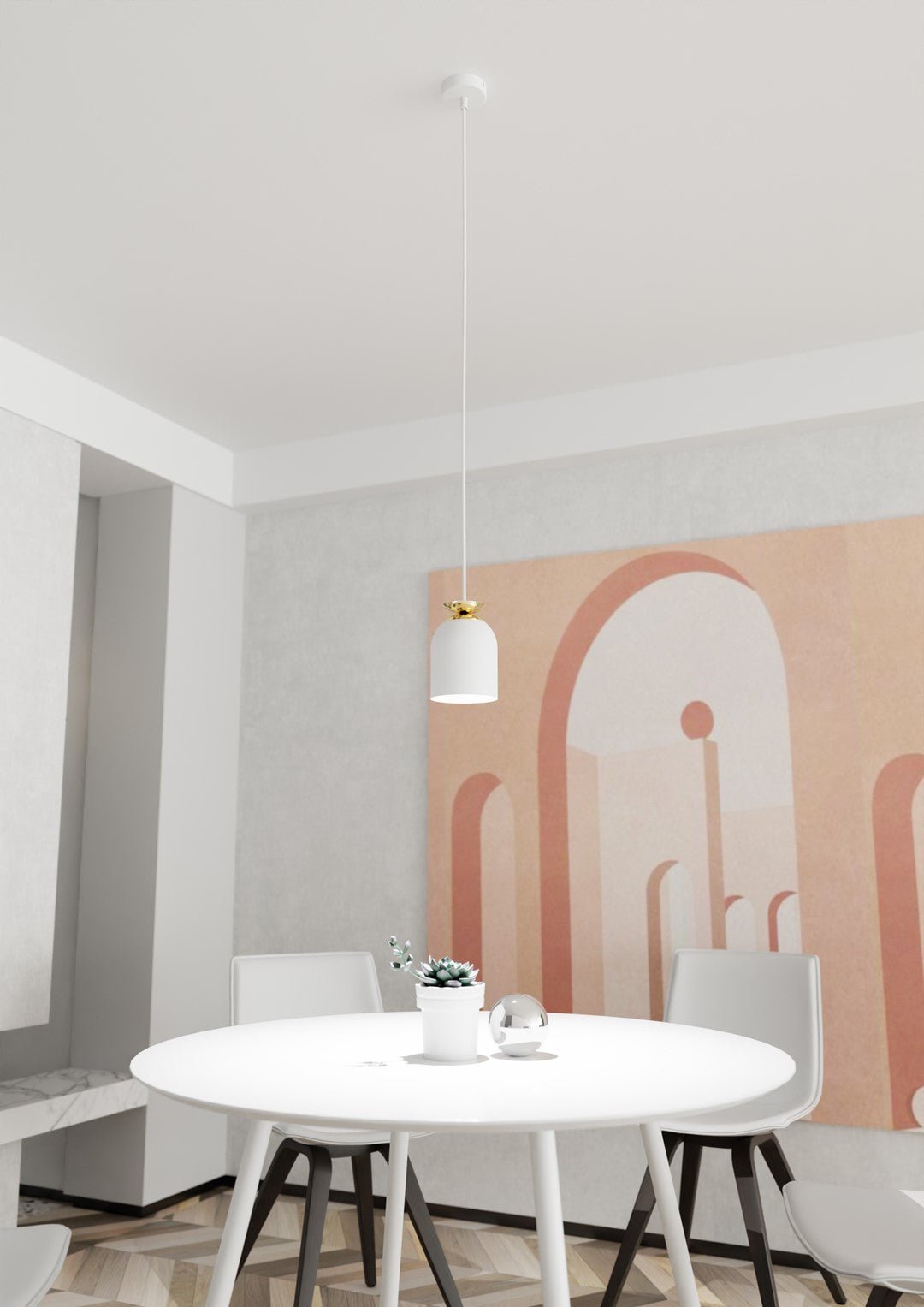 Hängeleuchte Aim 1 in Weiß, 1-flammig