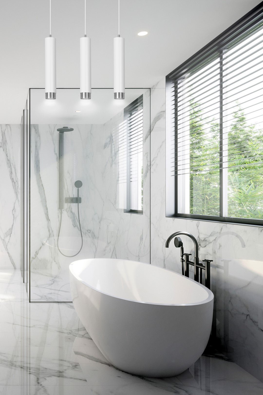 Hängeleuchte Aspire 3 in Weiß, Silber, 3-flammig