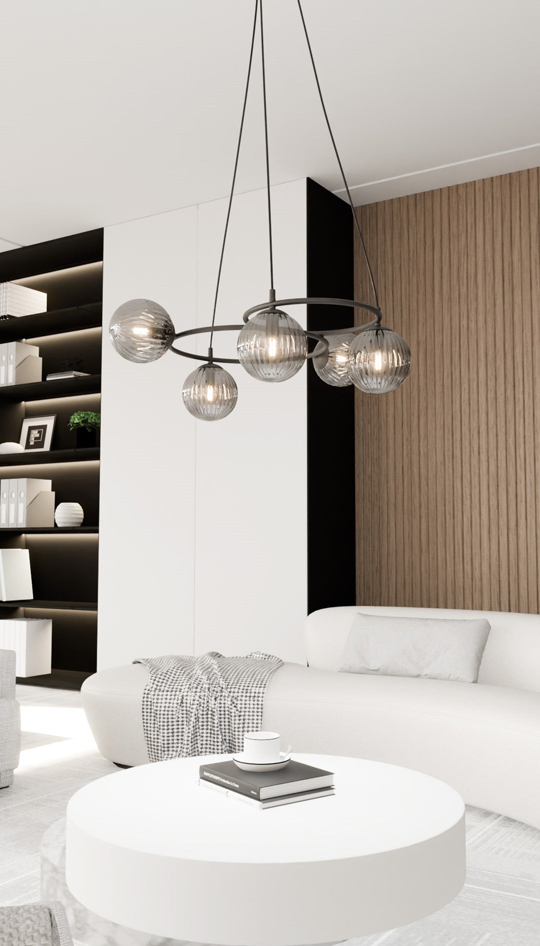 Hängeleuchte Balance 5 in Schwarz, Graphit, 5-flammig