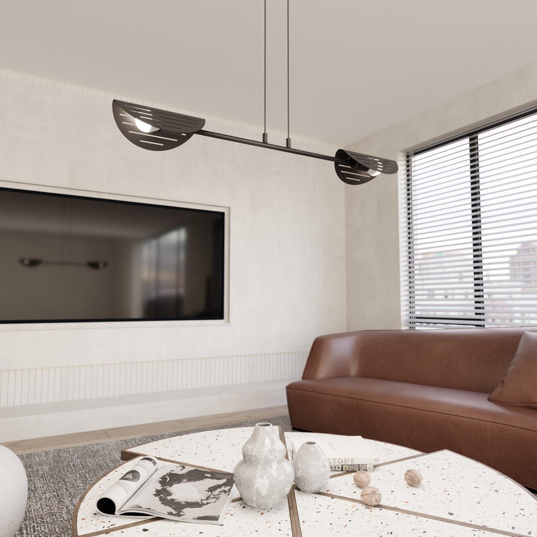 Hängeleuchte Blade 2 in Schwarz, 2-flammig